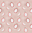 pink seamless pattern with sliced pitaya dragon vector image vector image