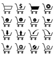 shopping cart icons set vector image vector image