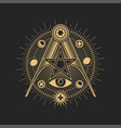 mason sign occult and esoteric pentagram symbol vector image