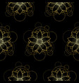 seamless pattern with gold lotus and circles vector image vector image