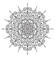 flower mandala coloring page simple symmetric vector image