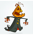 grim reaper pumpkin head cartoon character vector image