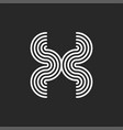 letter x monogram logo rounded shape parallel vector image vector image
