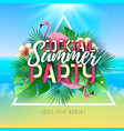 summer cocktail party typography poster vector image