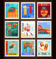 ancient rome postmarks set vector image vector image