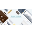 flat background market trade vector image
