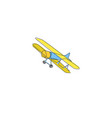 one single line drawing of vintage biplane flying vector image