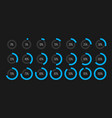 set of circle percentage progress bar diagrams vector image
