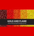 diamond pattern set gold and flame seamless vector image