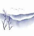 hand painted japanese themed landscape background vector image vector image