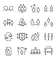 social distancing line icon set vector image