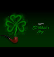 saint patricks day background with wooden pipe vector image
