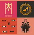 flat design elements for gym and fitness vector image vector image
