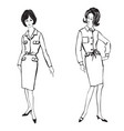 stylish cloth woman fashion dressed girl 1960s vector image vector image