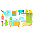 take a shower bath icons accessories vector image