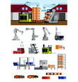 warehouse robots flat icons vector image