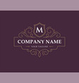luxury logo monogram in vintage linear style vector image