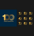 set of anniversary logotype golden vector image vector image
