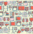 cinema seamless pattern with thin line icons vector image