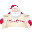 santa claus with greetings banner vector image vector image