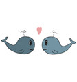 hand drawn a pair whales vector image