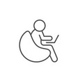 laptop user line outline icon vector image