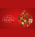 merry christmas card 3d gold xmas decoration vector image