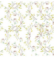watercolor pattern with leaves and oak acorn vector image vector image