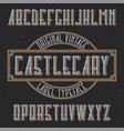 vintage label typeface vector image