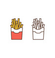 french fries linear icon delicious fried vector image