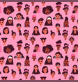 women seamless pattern diverse woman face vector image