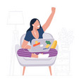 young woman make a winning gesture vector image