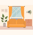 living room modern furniture design yellow sofa vector image vector image