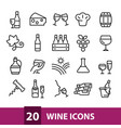 wine icons collection vector image
