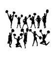 cool cheerleaders silhouette vector image