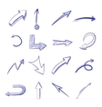 hand drawn curved arrows vector image vector image