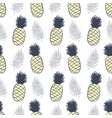 pineapples and tropical leaves seamless pattern vector image