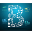 application icons alphabet letters b vector image