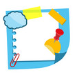 realistic sticky note sheet with stickers vector image