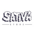 sativa lettering logo monochrome with smoke effect vector image vector image