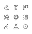 set line icons of goal vector image