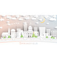 springfield illinois usa city skyline in paper vector image vector image