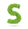 letter of green leaves with shadow vector image