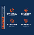 modern professional set logos synergy vector image vector image