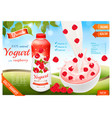 fruit yogurt with berries advert concept vector image vector image