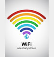 rainbow wifi vector image vector image