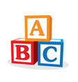 Two little children are learning alphabet Vector Image