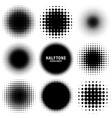 circle halftone design elements with black dots vector image