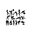 fitness and gym activity silhouettes vector image