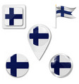 grunge finland flag national isolated vector image vector image